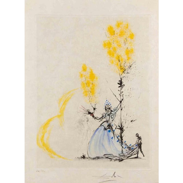 Salvador Dali, La Fille au Page, Etching, 1968 For Sale - Image 4 of 4