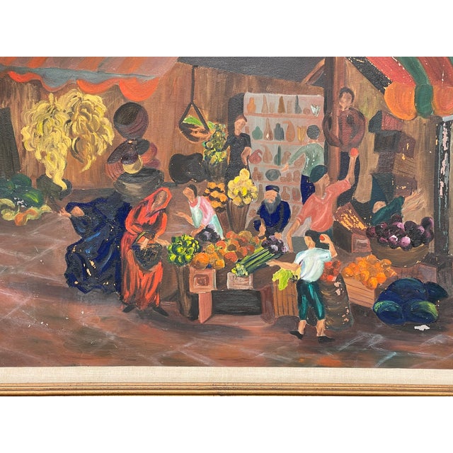1950s Judaic Modern Artist , Israel Market For Sale - Image 9 of 9