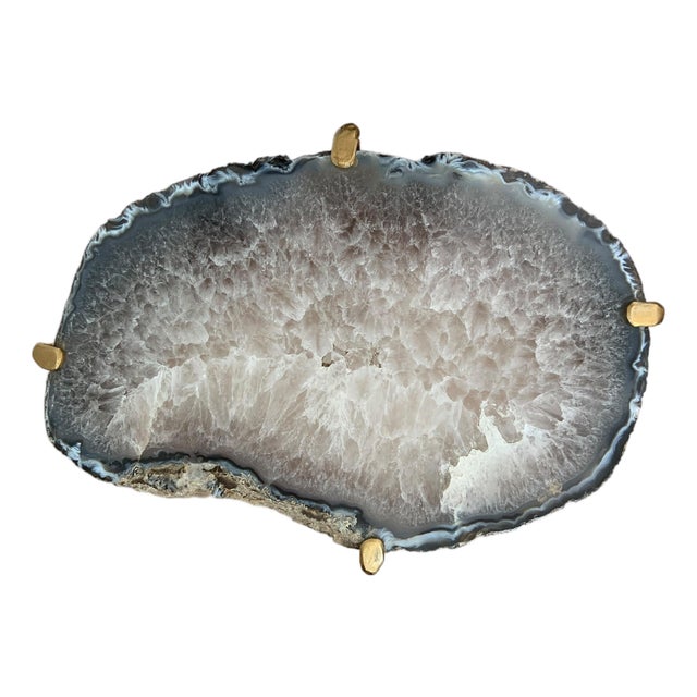 Unusual Modern Handcrafted Geode Drinks Table For Sale