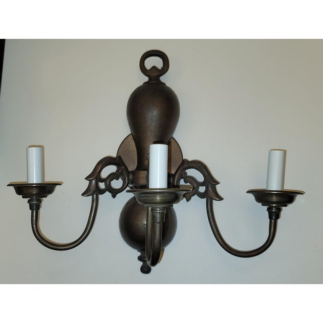 3-Light William's Burge Style Sconce. Made in the Mid 20th Century. Candelabra base for Incandescent or LED bulbs. Wired...