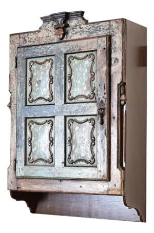 Portuguese Wall Cabinet Made with 19th Century Door