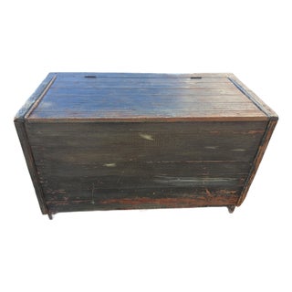 Late 19th Century Painted Pine Blanket Chest For Sale