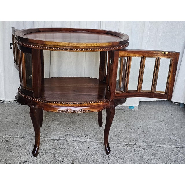 Dumb Waiter Glass Liquor Cabinet, Side Table, Mahogany , Tea Table/Cabinet For Sale - Image 10 of 16