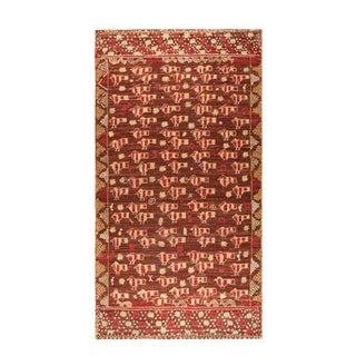 Rug & Kilim’s Tribal Runner Rug in Brown With Geometric Patterns and Birds For Sale