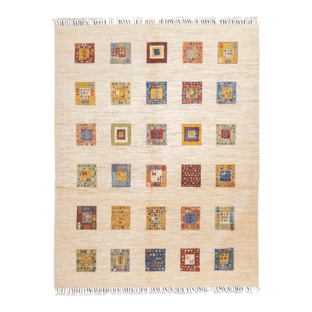 Contemporary Gabbeh Rug 5'0" X 6'6'' For Sale