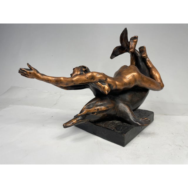 Woman on Dolphin, 1981, Copper & Pewter For Sale - Image 9 of 13