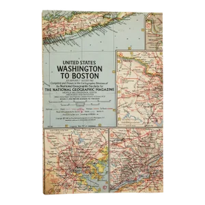 1962 Washington DC to Boston Region National Geographic Map