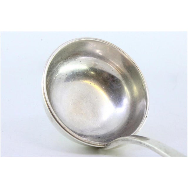 Plain Silver Soup Ladle with Frieze and Handle For Sale - Image 4 of 6