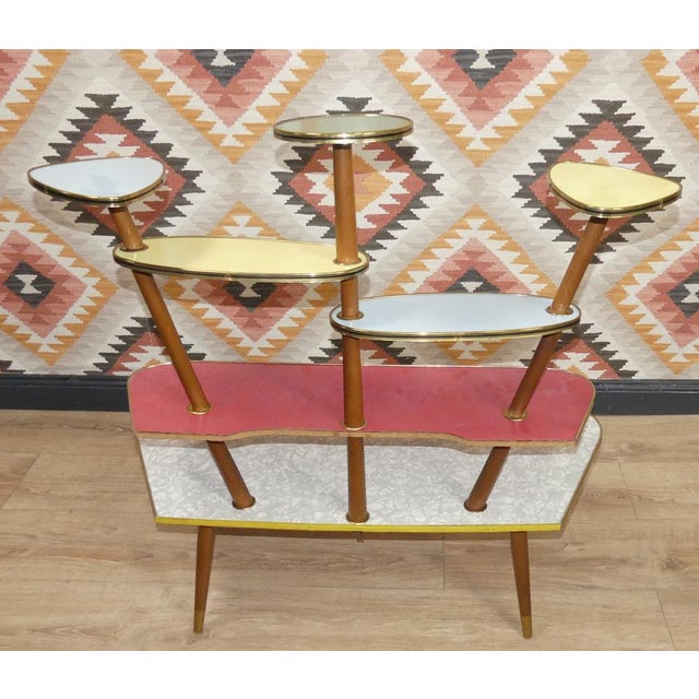 Metal Large Colorful Flower Stand, 1950s For Sale - Image 7 of 14