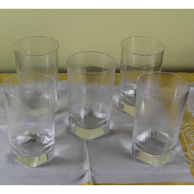 Glass 1960s Set of 5 Givré - Frost Exquisite Tumblers or Scotch- Whisky Glasses, For Sale - Image 7 of 17