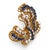 Vintage 4.40 Carat Total Weight Diamond and Sapphire 18k Yellow Gold Brooch For Sale - Image 4 of 6