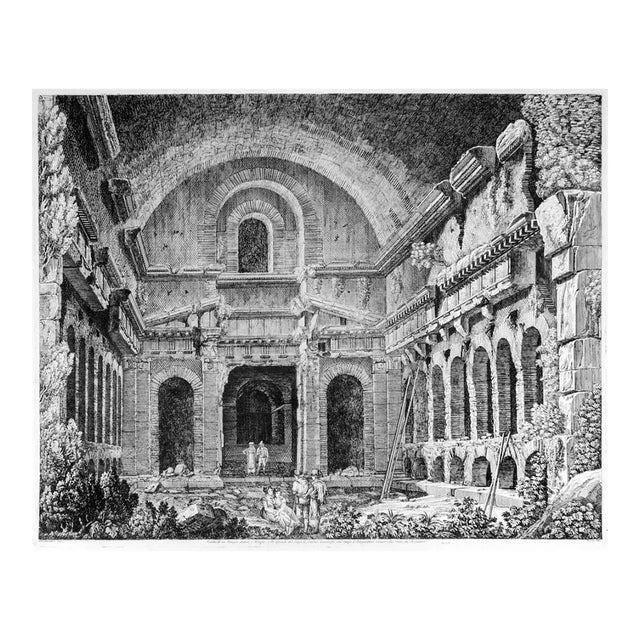 Luigi Rossini - View of an Ancient Temple \. - Etching - 1826 For Sale
