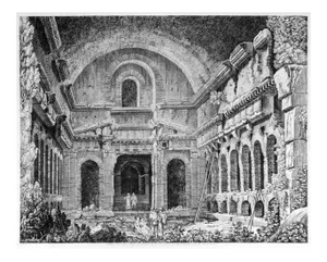 Luigi Rossini - View of an Ancient Temple \. - Etching - 1826