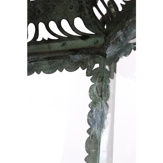 Restored Antique French Wrought Iron Exterior Lantern Pendant Light For Sale - Image 15 of 16