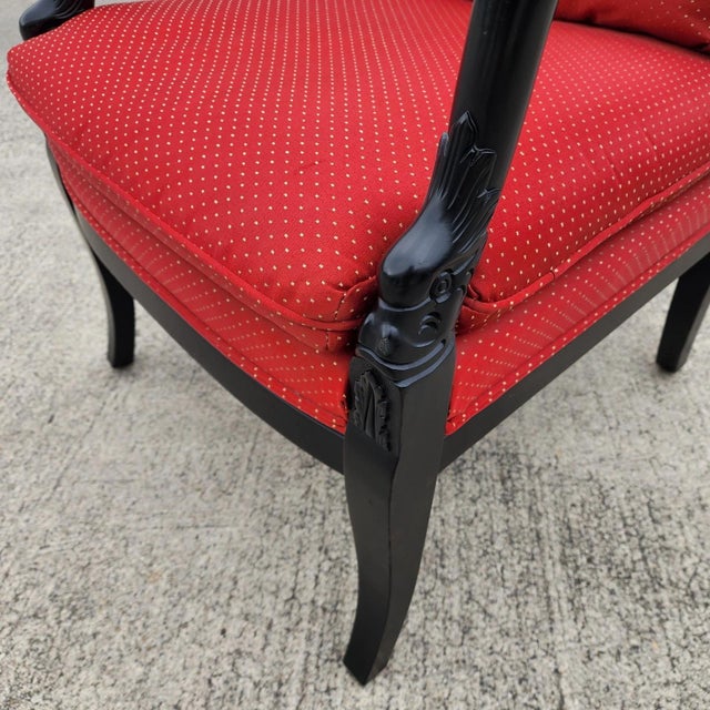 Ethan Allen Ethan Allen French Empire Dolphin Armchair For Sale - Image 4 of 17