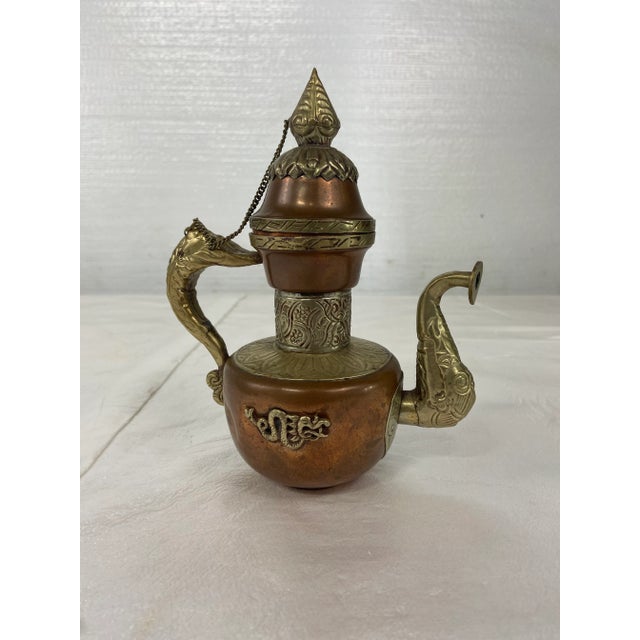 Rustic Middle Eastern Copper Pot For Sale - Image 3 of 7