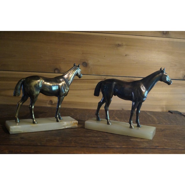 Early 20th Century Bronze Horses Bookends - A Pair For Sale In San Antonio - Image 6 of 8