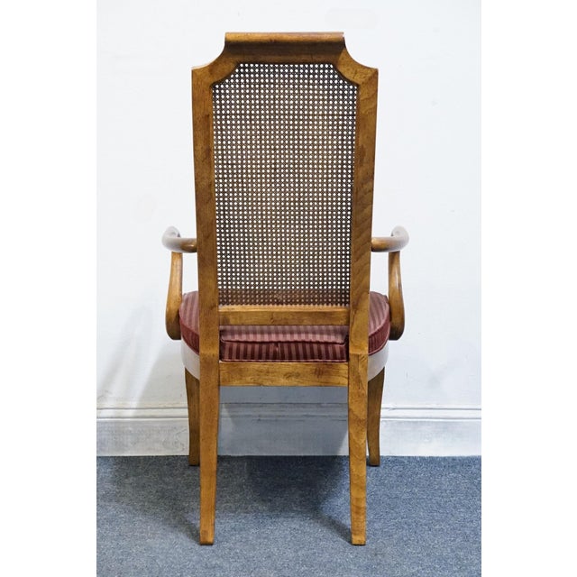 Drexel Drexel Heritage Solid Pecan Italian Style Cane Back Dining Arm Chair For Sale - Image 4 of 10