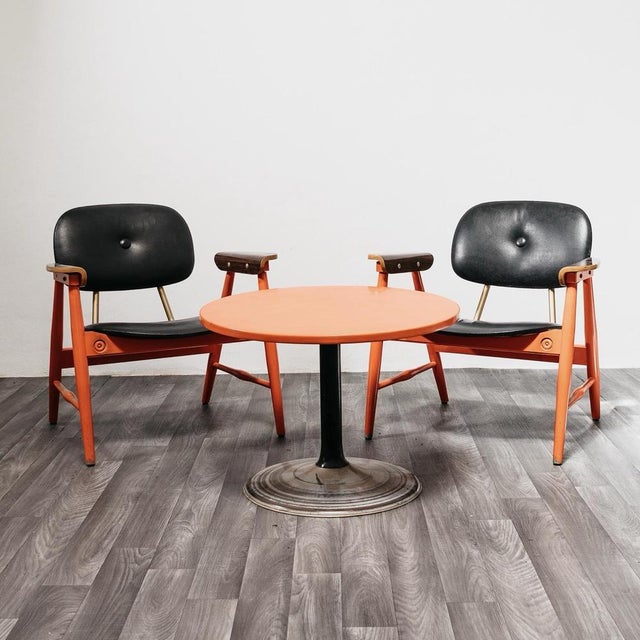 Marco Zanuso For Poltronova Set 2 Armchairs And Coffee Table 1970s Vintage Design. The seven is in good conservative...