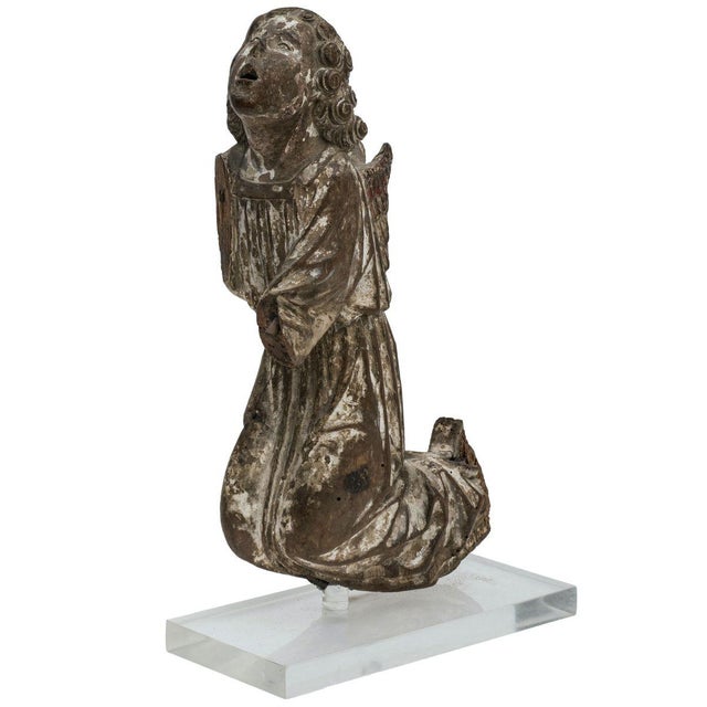 Late-15th Century Wooden Praying Angels, Set of 2 For Sale - Image 3 of 5