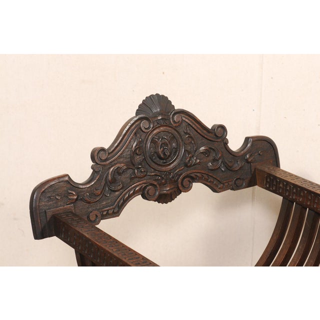 Mid 20th Century Spanish Carved-Walnut Savonarola Chairs For Sale In Atlanta - Image 6 of 11