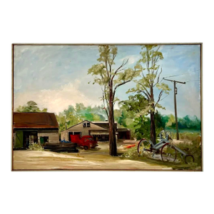 Vintage Boho Original Landscape on Canvas