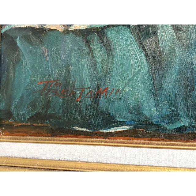 Orange Framed Original Tim Benjamin (American, 1958-Present) Oil Painting on Canvas 'Resting Nude' For Sale - Image 8 of 18