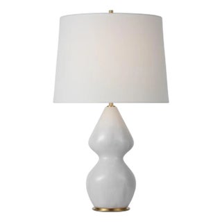 Thomas O'Brien by Visual Comfort Signature Noppon 30" Table Lamp in Veiled White with Linen Shade For Sale