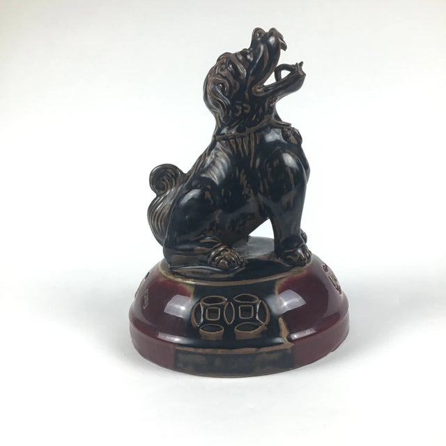 Large Chinese Porcelain Foo Dog Lion Incense Burner For Sale - Image 10 of 13