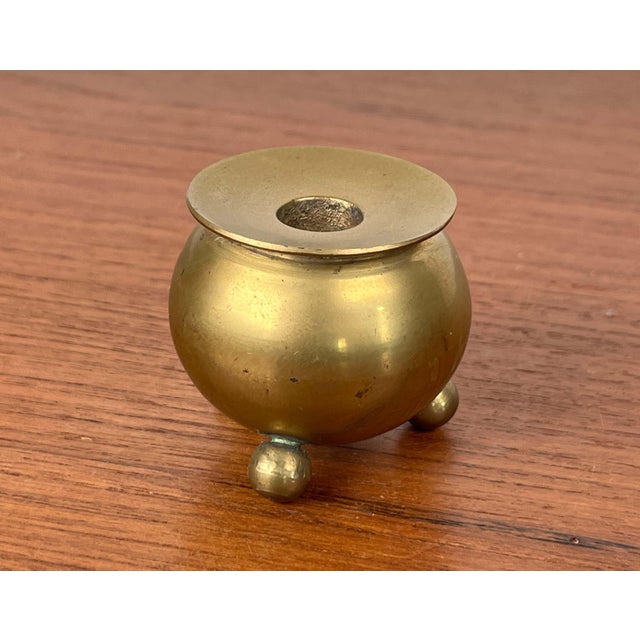 Mid-Century Modern Traditional Swedish Brass Candleholder, 1960s, in Very Good conditions. Designed 1960 to 1969