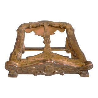 Antique Gilded Carved Wooden Lectern For Sale
