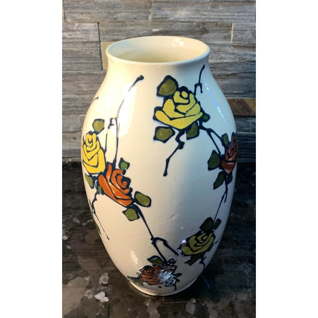 Antique Royal Dux White Porcelain Roses Design Vase For Sale - Image 13 of 13