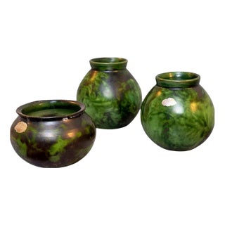 Art Deco Ceramic Vessels by Erik Mornils for Nittsjö, Sweden, 1930s, Set of 3 For Sale