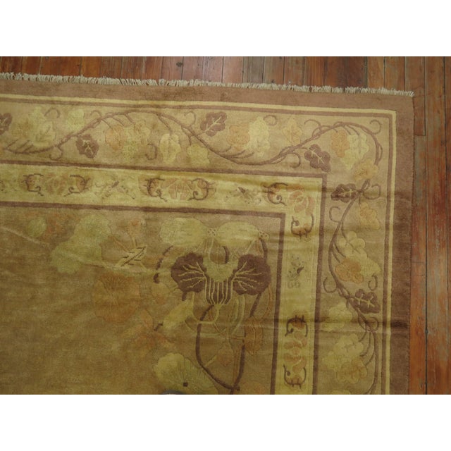 Pale Antique Chinese Rug, 8'9'' X 11'5'' For Sale - Image 10 of 11