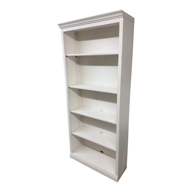 Pottery Barn Livingston Bookcase, Montauk White For Sale