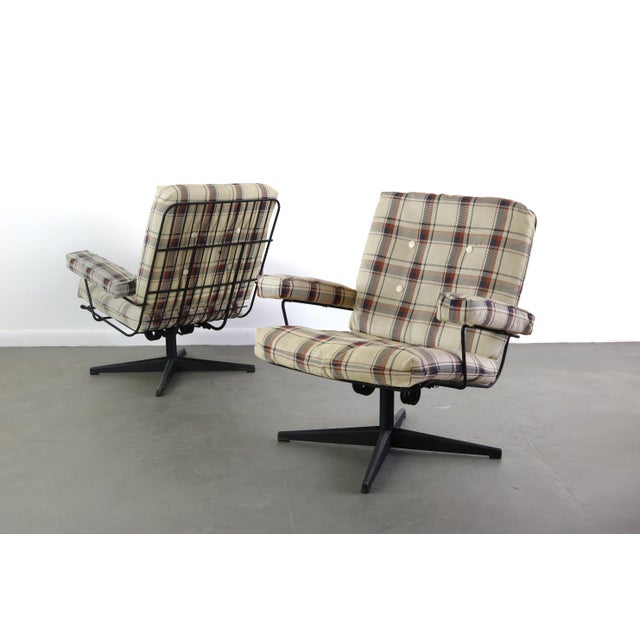 Mid-Century Modern Vintage Black Leather Sling Lounge Chairs by Odd Knutsen with Metal Bases - a Pair For Sale - Image 3 of 7