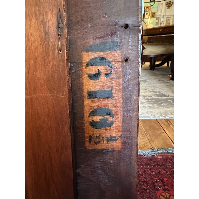 19th Century Large Crotch Mahogany Octagonal Empire Mirror For Sale - Image 11 of 12