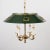 1960s Empire Bouillotte Brass Chandelier With Green Tole Shade For Sale - Image 4 of 14