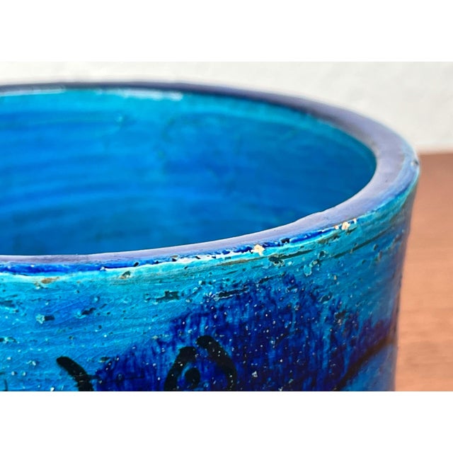 Black Mid-Century Modern Pesce Fish Studio Pottery Bowl by Aldo Londi for Bitossi, Italy, 1960s For Sale - Image 8 of 17