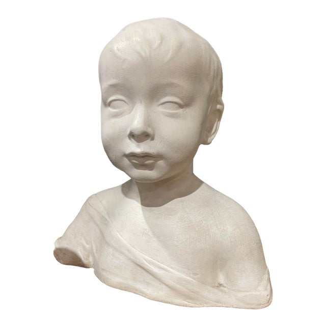 Plaster Bust of a Young Boy For Sale