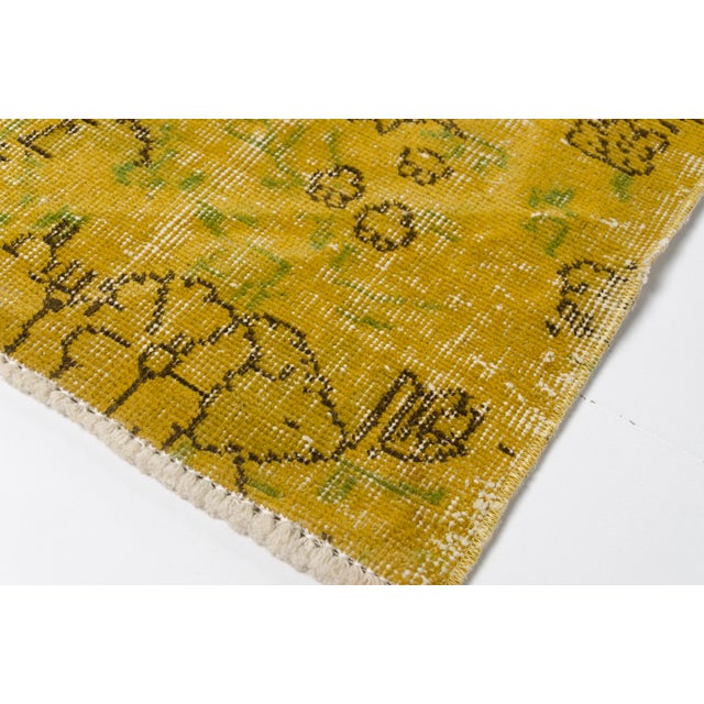 Yellow Mid 20th Century Handknotted Yellow Area Carpet For Sale - Image 8 of 10