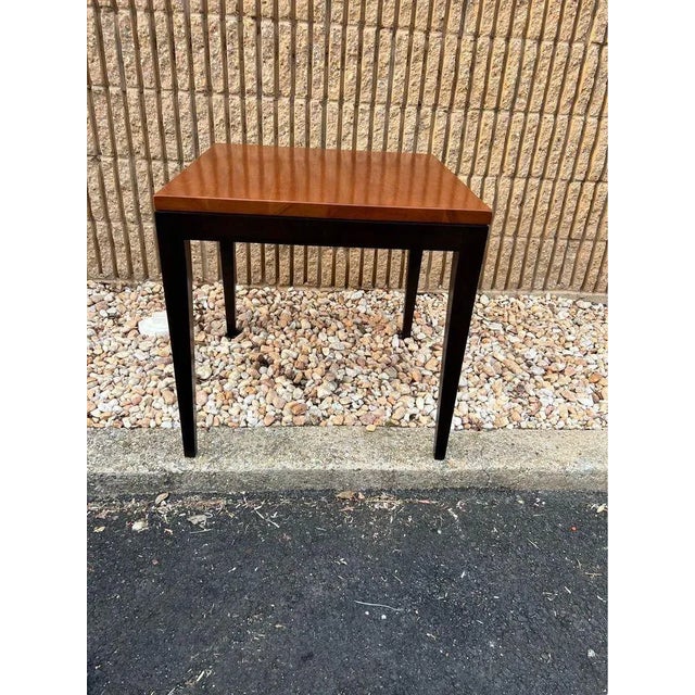 Contemporary Style Ebonized and Solid Cherry Squre Side Table. Solid wood top black painted base Can be used as game table...