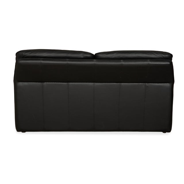 Leather Two-Seater Black Sofa from Laauser For Sale - Image 13 of 14