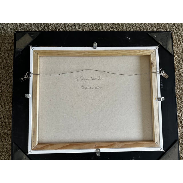 "A Perfect Beach Day" Oil Painting in Representational Style by Artist Christine Frisbee For Sale - Image 9 of 9