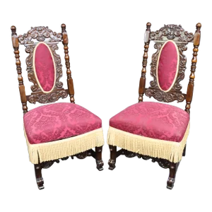 Jacobean Renaissance Style Walnut Side Chairs