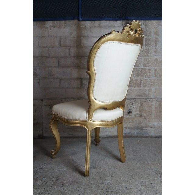 Wood 8 Antique Swedish 18th Century Baroque French Louis XV Rococo Gilt Dining Chairs For Sale - Image 7 of 10