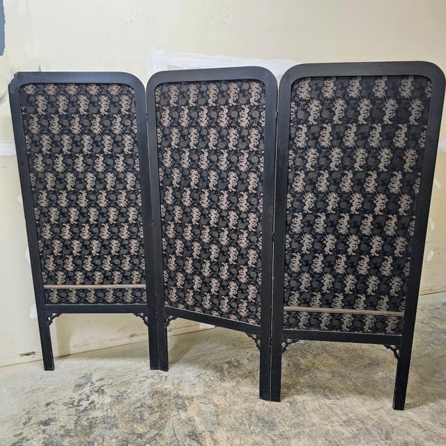 Mid Century Chinoiserie Black Dragon Screen For Sale - Image 9 of 9