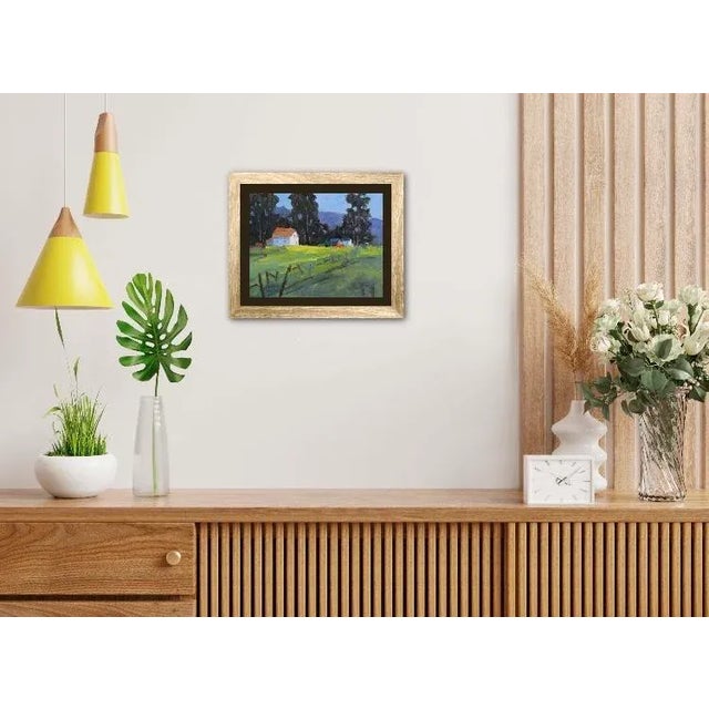 Wood Quiet Places & Journeys — Mendocino Farmhouse (Original Oil Landscape) For Sale - Image 7 of 12