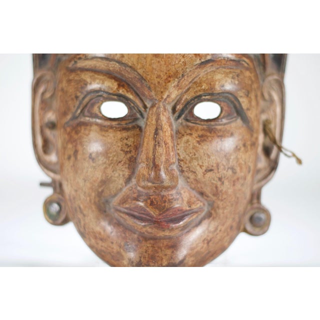 Antique Himalayan Wood Mask For Sale - Image 4 of 8