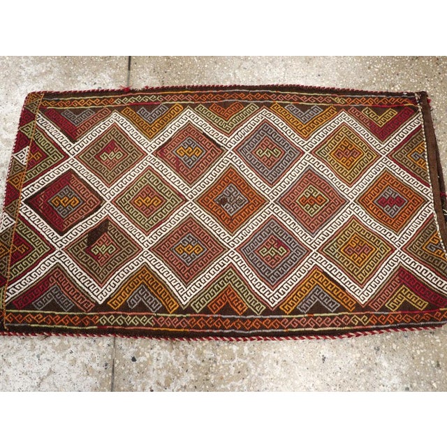 Antique Turkish Flatweave Kilim Pair of Pillowcases For Sale - Image 12 of 16